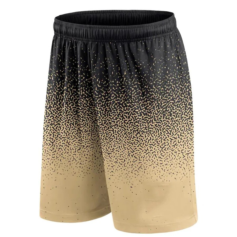 Basketball Shorts Gradient Elastic Drawstring Outdoor Sport Black Brown Shorts