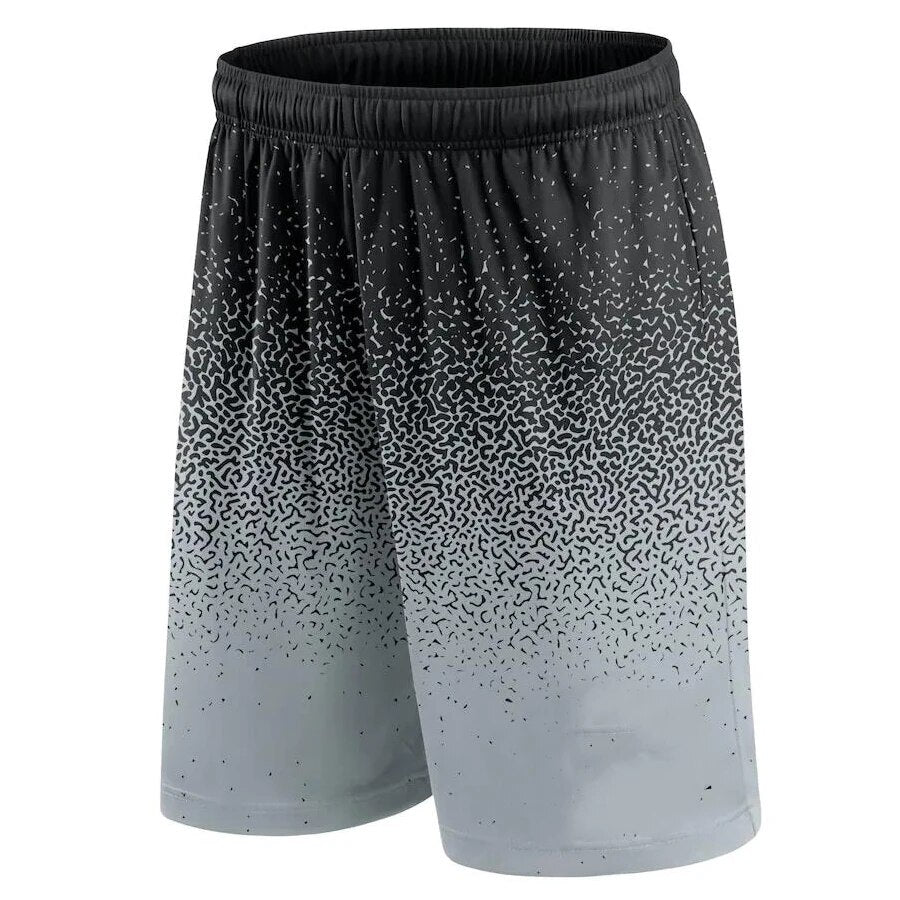 Basketball Shorts Gradient Elastic Drawstring Outdoor Sport Black Gray Shorts