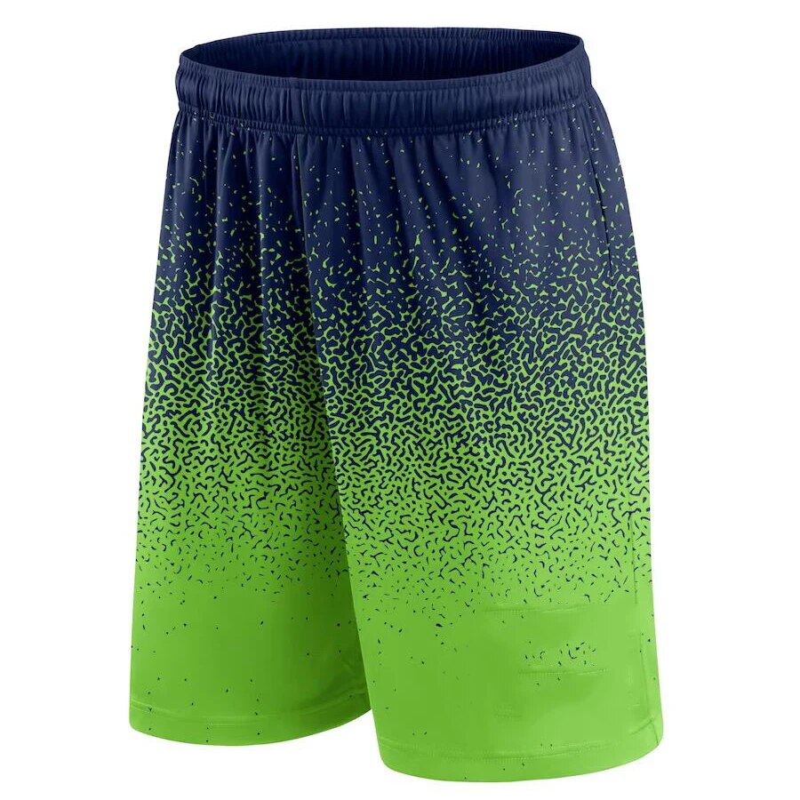 Basketball Shorts Gradient Elastic Drawstring Outdoor Sport Navy Green Shorts