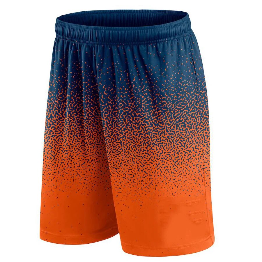Basketball Shorts Gradient Elastic Drawstring Outdoor Sport Navy Orange Shorts