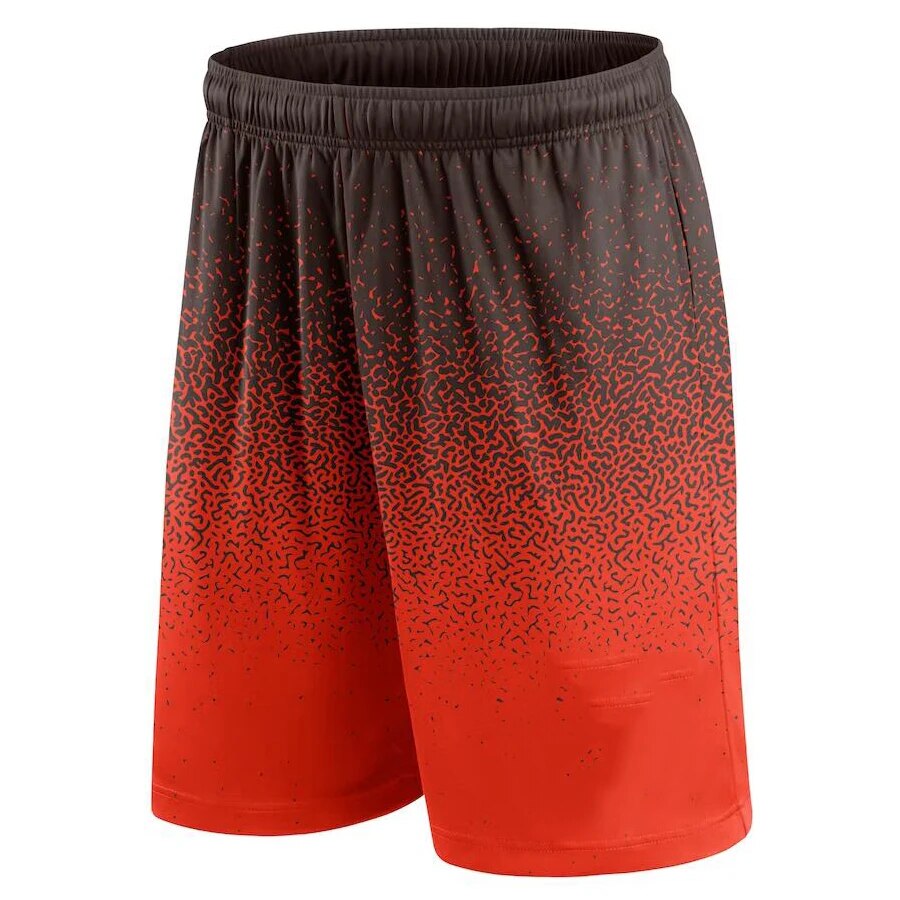 Basketball Shorts Gradient Elastic Drawstring Outdoor Sport Red Shorts