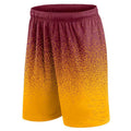 Basketball Shorts Gradient Elastic Drawstring Outdoor Sport Wine Yellow Shorts